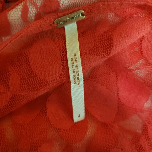 Free People Pink Sheer Dress 3/4 Sleeve - Picture 6 of 7